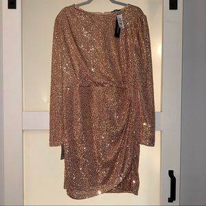 Sequin Rose Gold long sleeve dress